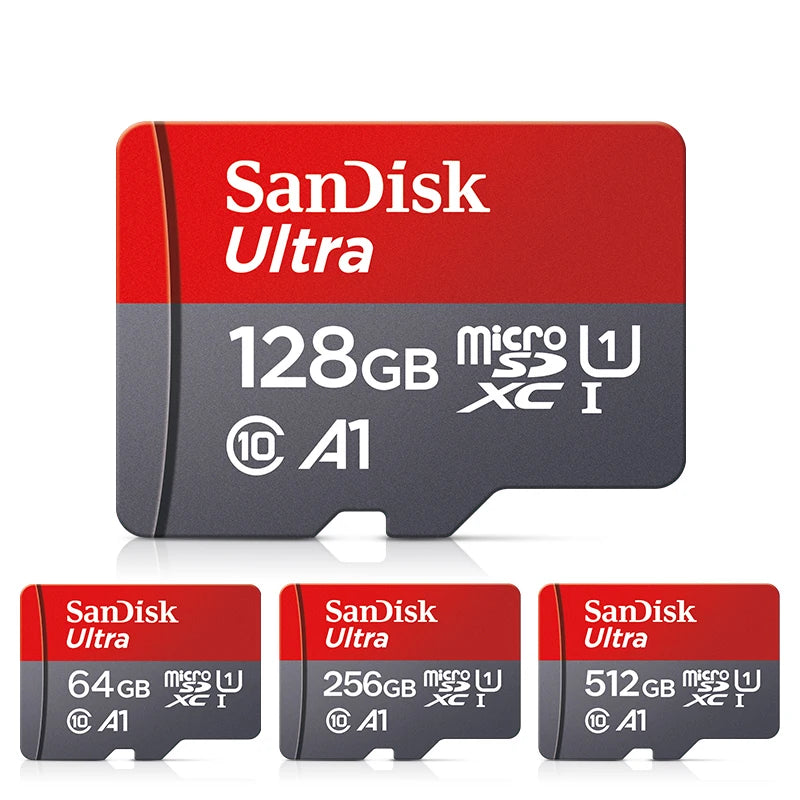 SanDisk TF card available storage capacities 32GB to 256GB