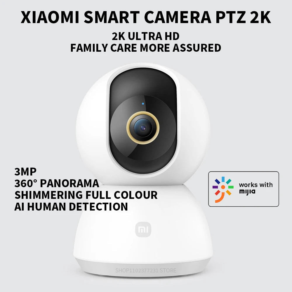 Xiaomi Smart Camera PTZ 2K Version C300 - 3MP 360° Panoramic AI Human Detection F1.4 Aperture Full Color Night Vision 2-Way Voice Indoor Security Camera