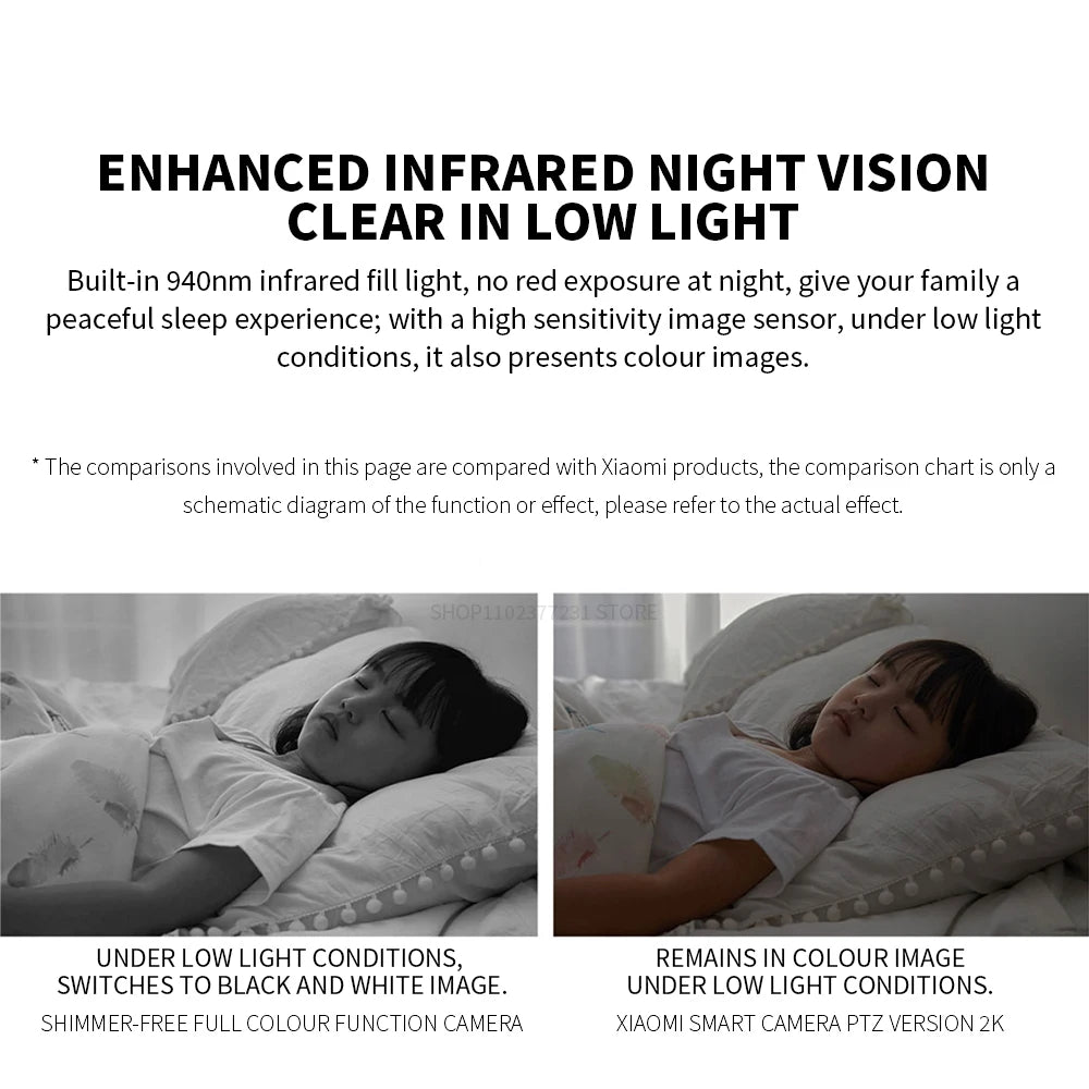 Xiaomi Smart Camera PTZ 2K Version C300 - 3MP 360° Panoramic AI Human Detection F1.4 Aperture Full Color Night Vision 2-Way Voice Indoor Security Camera