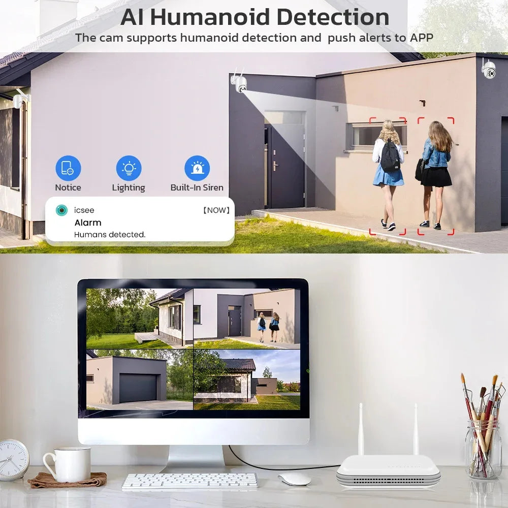 Smart AI human motion and face detection alerts on HoweYi IP400-NVR mobile app