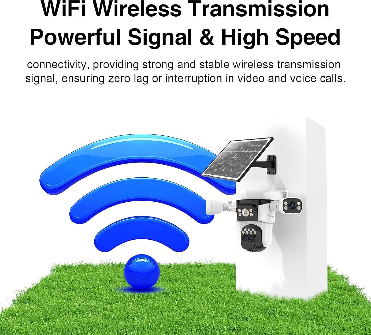 VST3_18 Three-Lens Solar Powered WiFi Camera 6MP HD WiFi Wireless Transmission