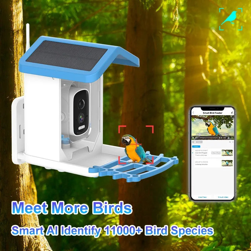 HoweYi HY-PM-B400-AI smart bird feeder AI bird species recognition feature labels