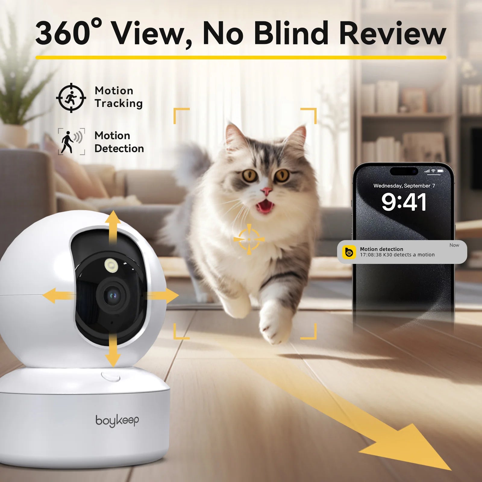 HoweYi HY-PM300 camera monitoring pet in living room