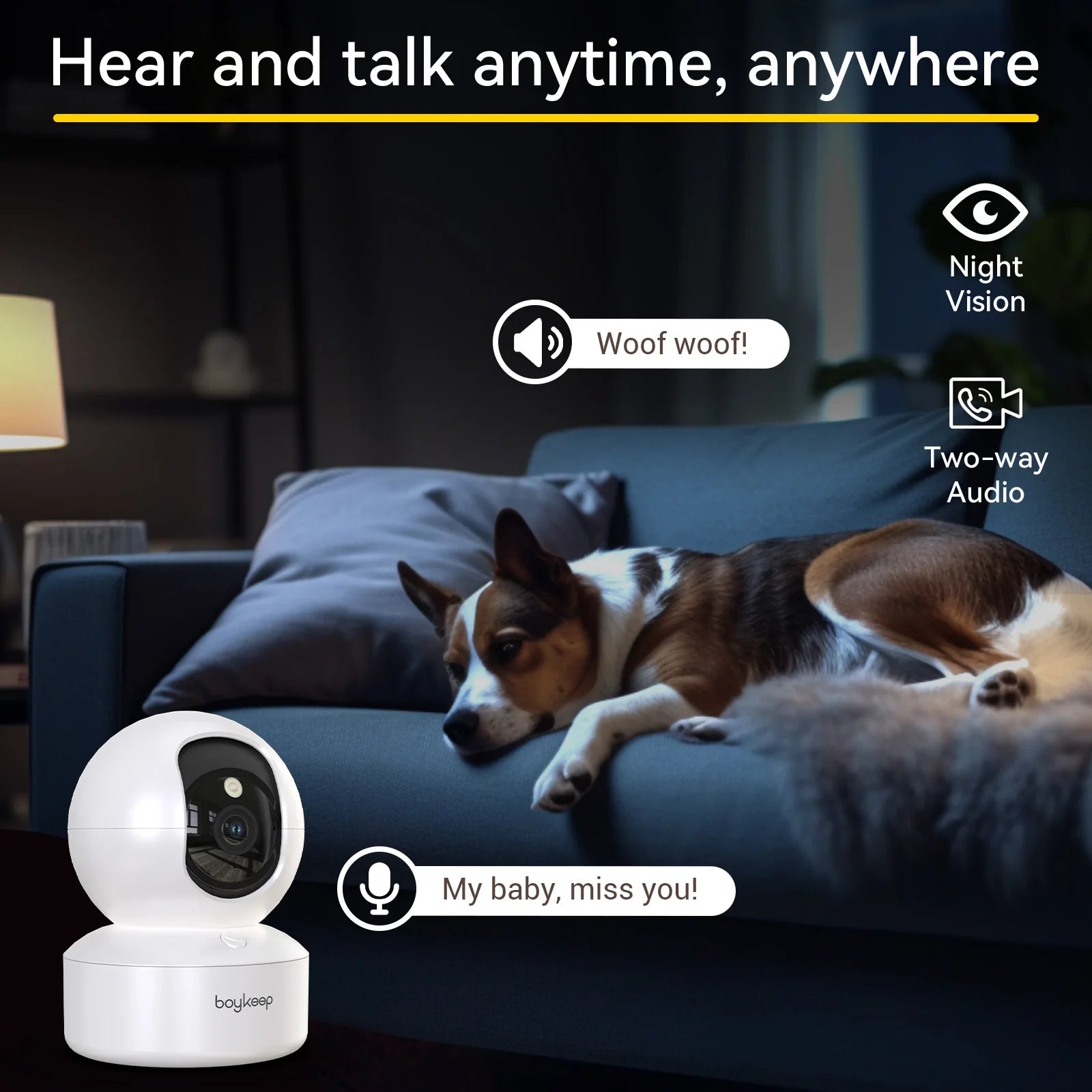 HoweYi HY-PM300 camera two way audio soothe pet baby demo