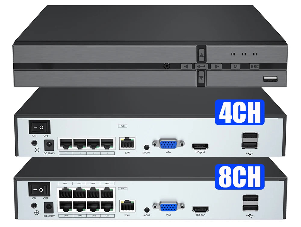 HoweYi HY-PS800 4K POE NVR security recorder front view