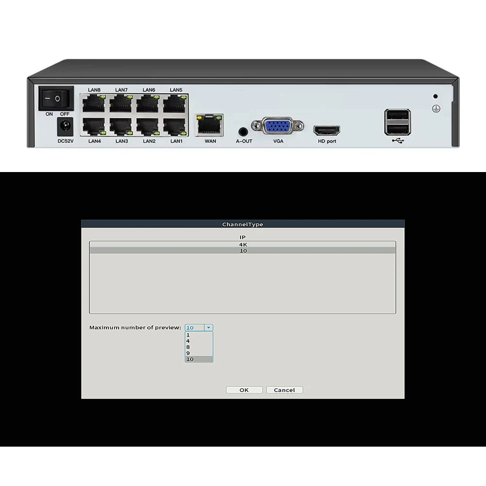 HoweYi HY-PS800 NVR web management interface screen
