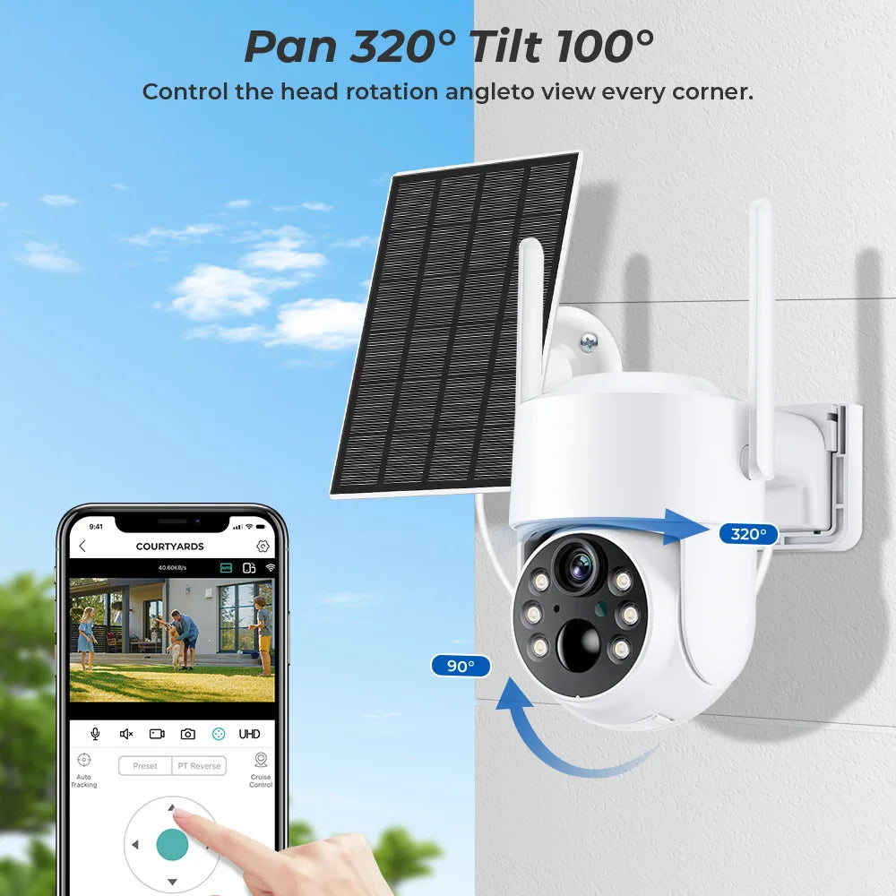 HoweYi HY-SO400 solar camera phone app PTZ control interface