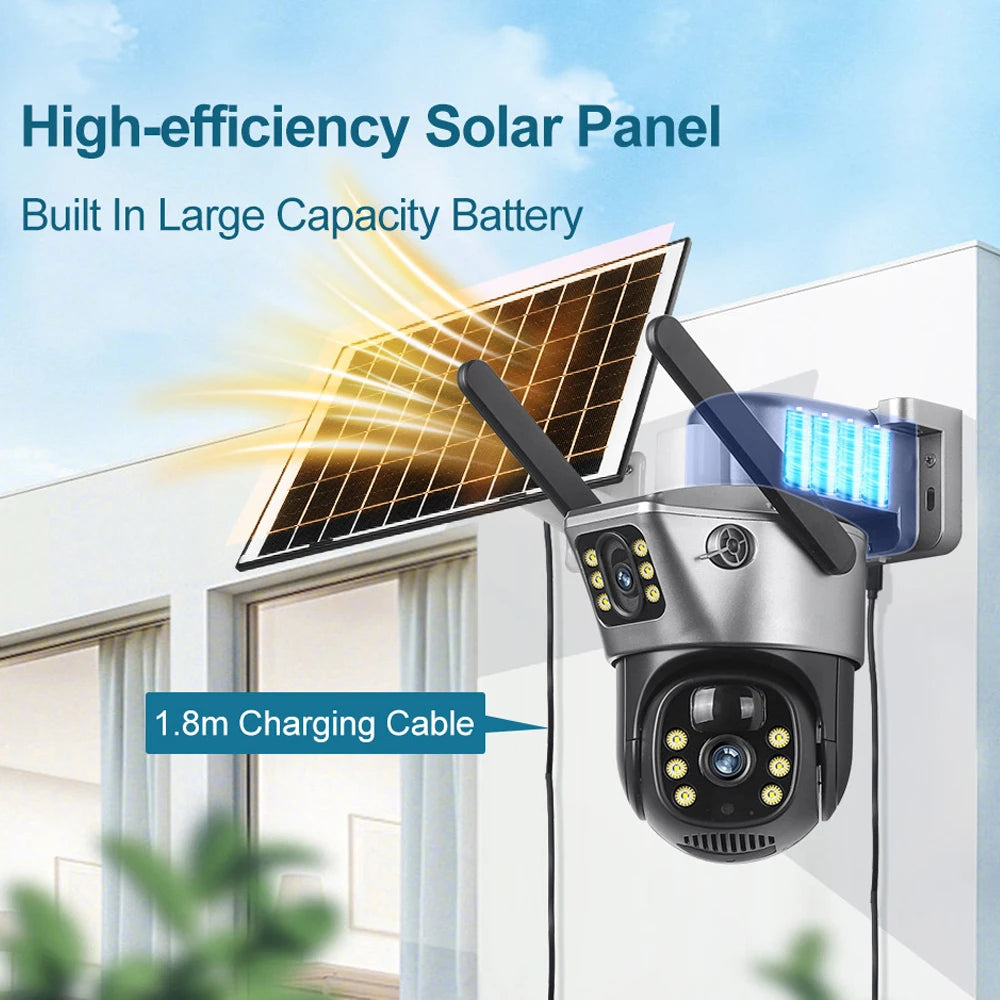 HoweYi HY-SO800-DL 4K dual lens 4G/WiFi solar security camera