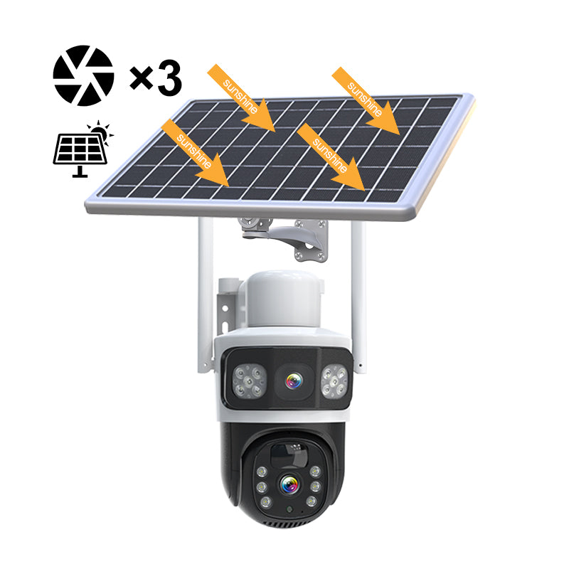 HYS16 Dual Lens Solar Camera White