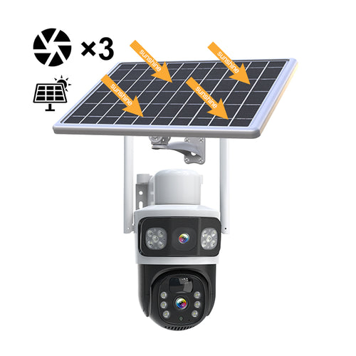 HYS16 Dual Lens Solar Camera White