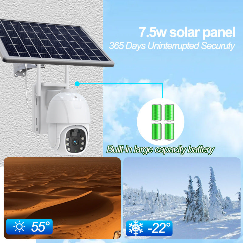 IP66 Waterproof solar security camera working in rainy, snowy, and foggy weather