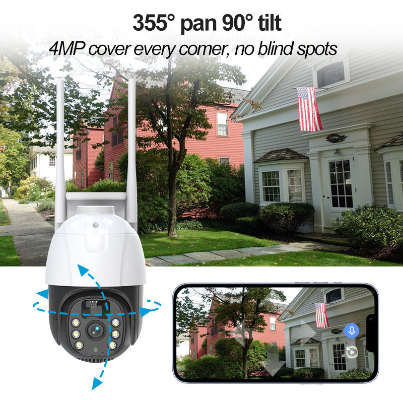 PTZ Remote Control functionality with 355-degree horizontal and 90-degree vertical rotation